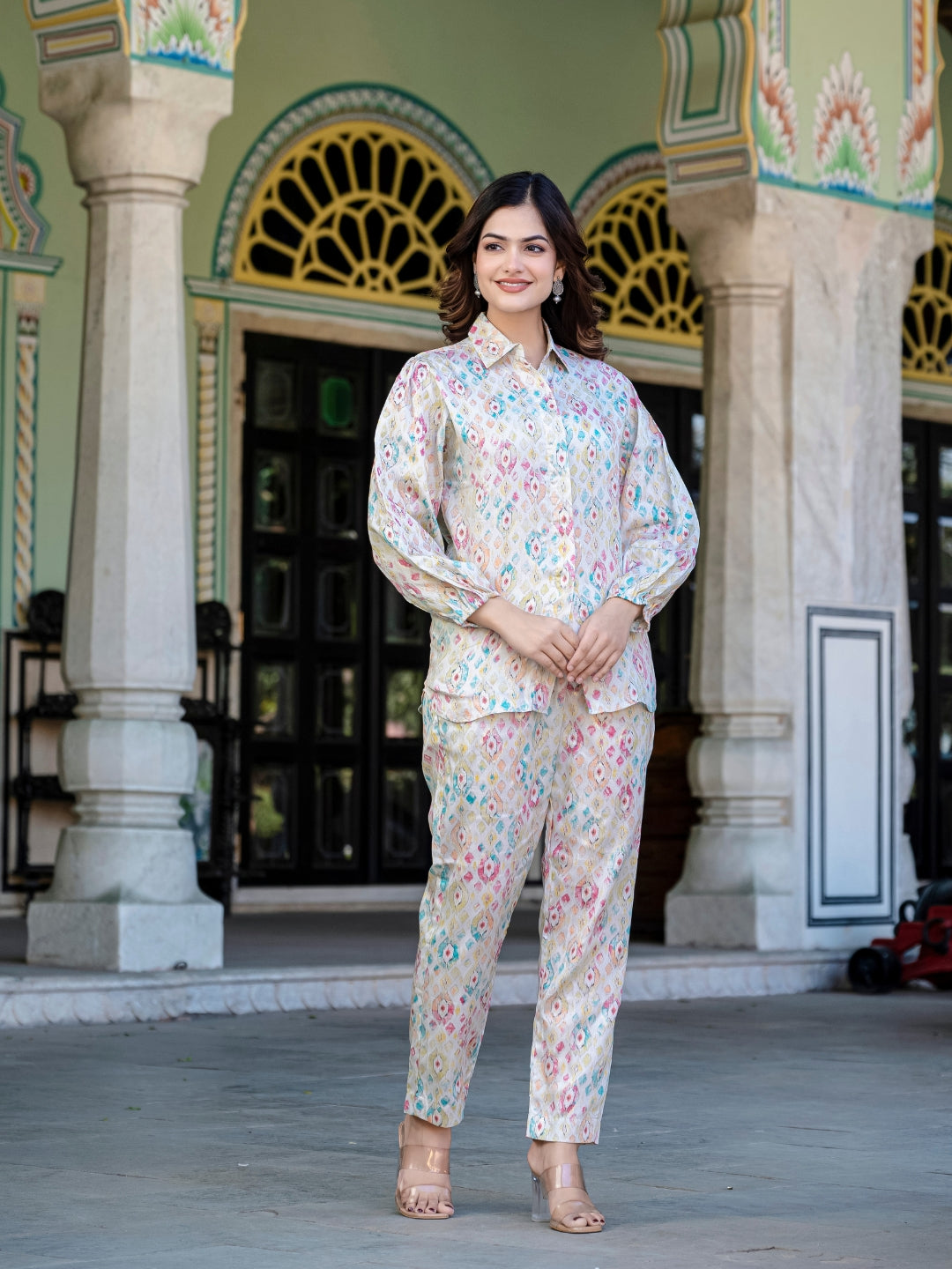 Ikkat Jam Cotton Co-Ord Set